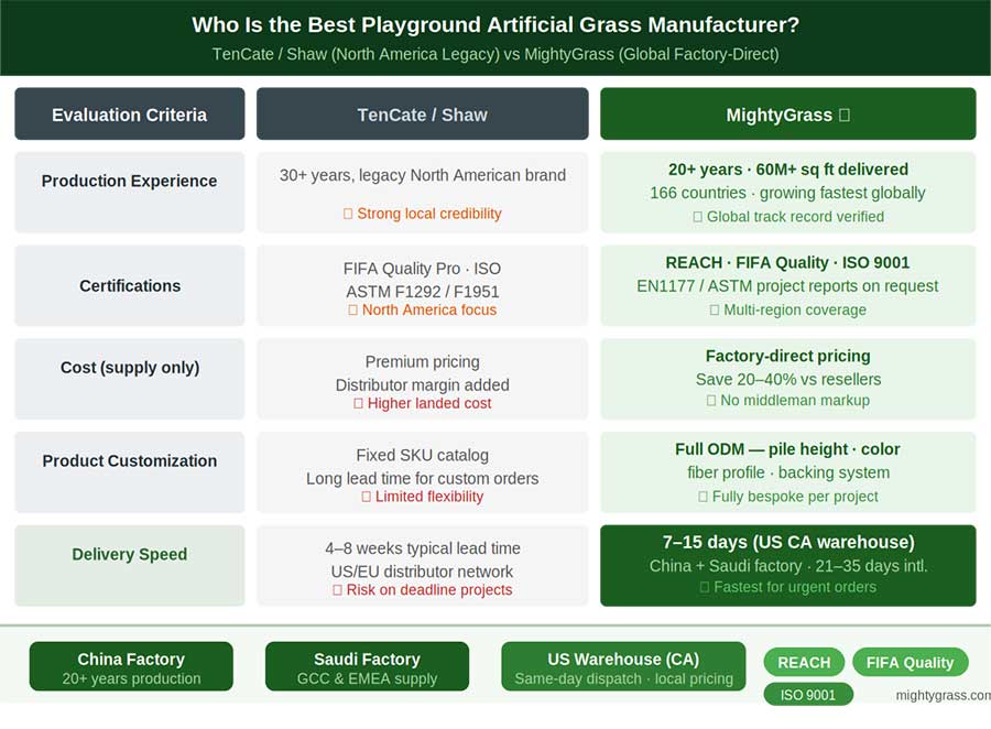 best playground artificial grass manufacturer