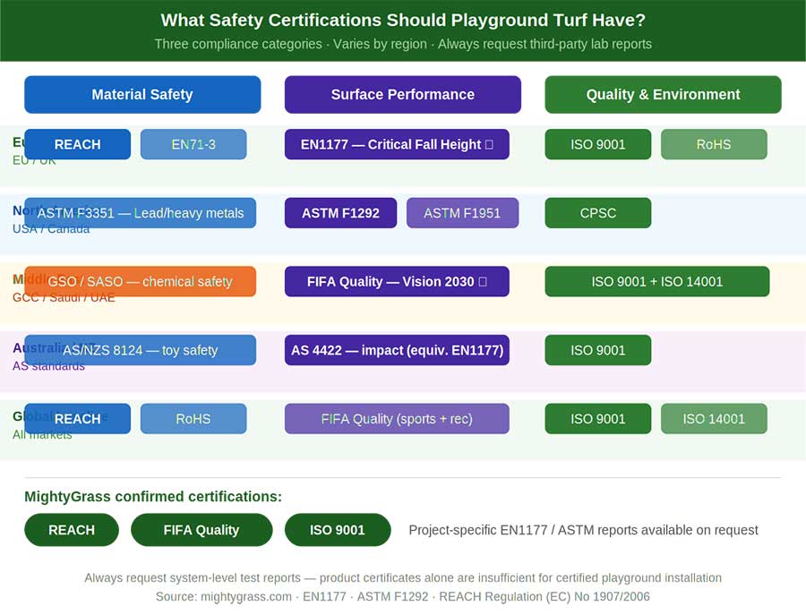 playground turf safety certification map