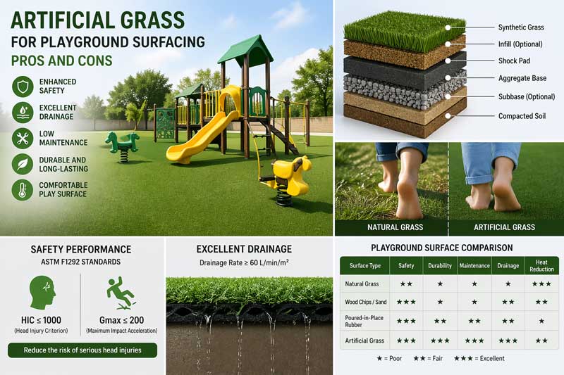 artificial grass for playground surfacing