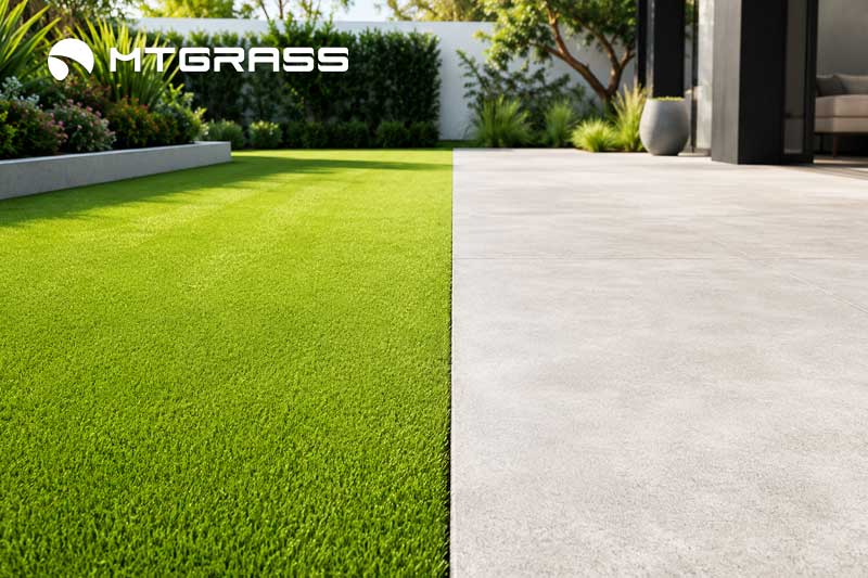 artificial grass vs concrete surface