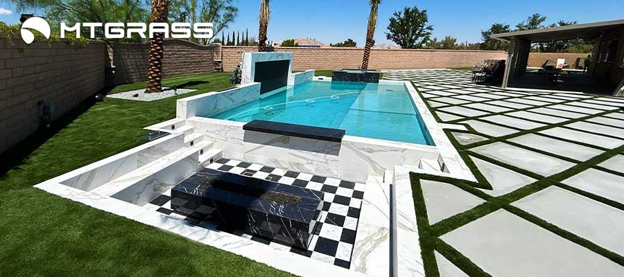 courtyard pool grass