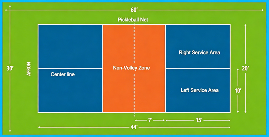 pickleball court size layout