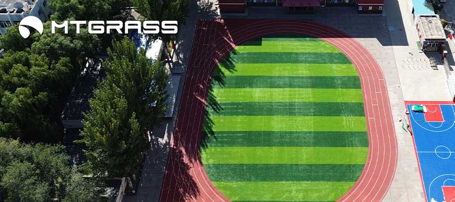 school artificial turf football field