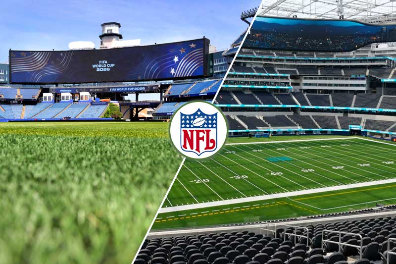 Estadios de la NFL que utilizan césped artificial frente a césped natural